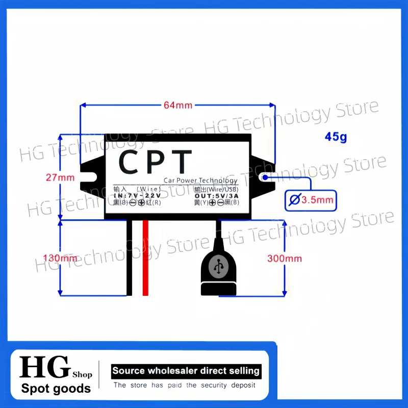 1PCS-DC-DC Step Down Buck Converter Voedingsmodule 12V naar 5V 3A 15W voor Auto Mannelijke Vrouwelijke USB Mini USB Micro USB Adapter