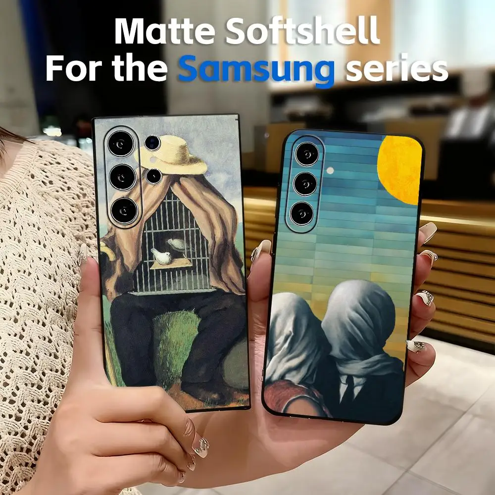 René Magritte Phone Case Soft Black For Samsung S26 S25 S24 S23 S22 S21 S20 Plus Ultra Note20