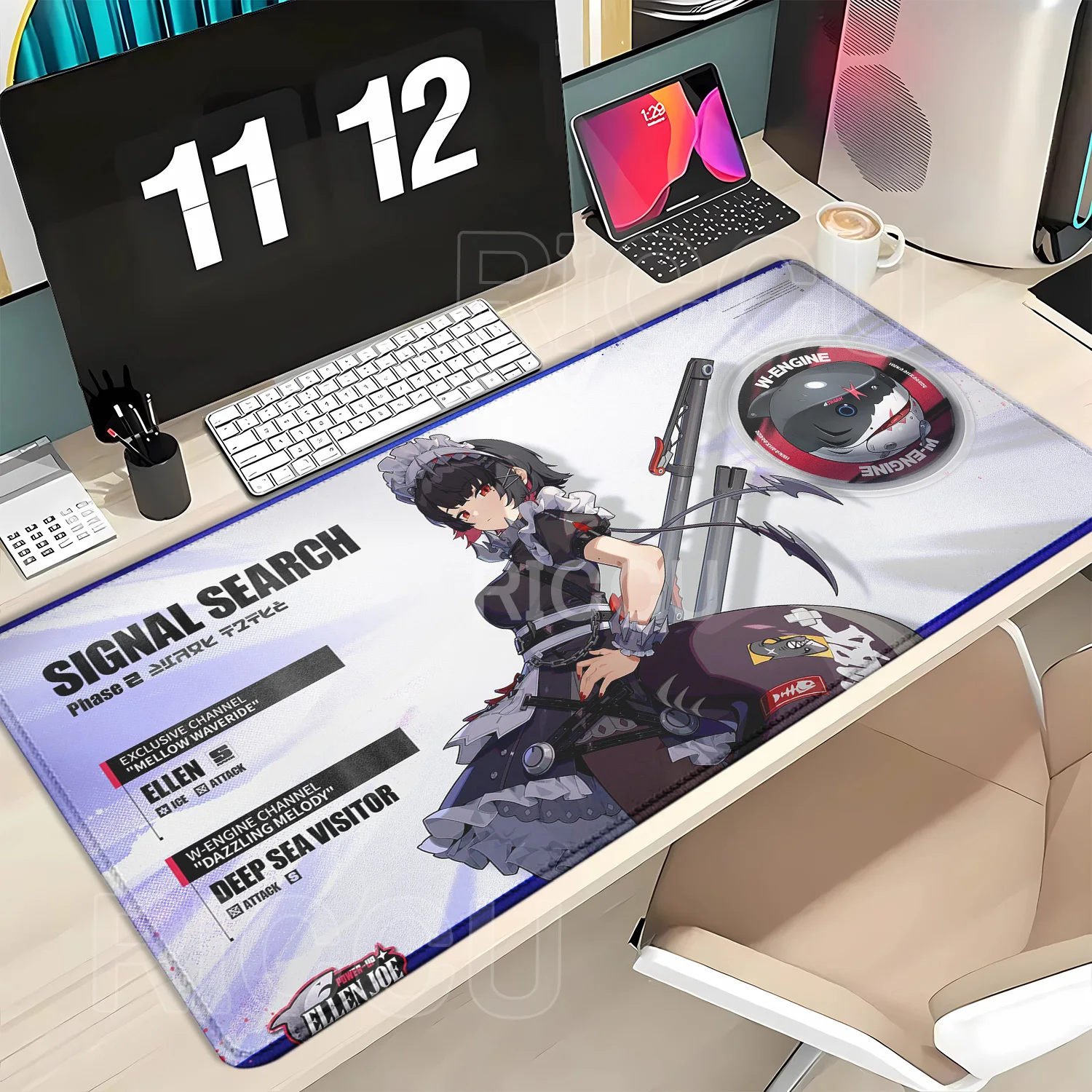 Mousepad Hoshimi Miyabi‌ Ellen Joe seed Kawaii Anime Girl Gaming Zenless Zone Zero Zzz Mouse Pad Large Rubber Keyboard Desk Mat