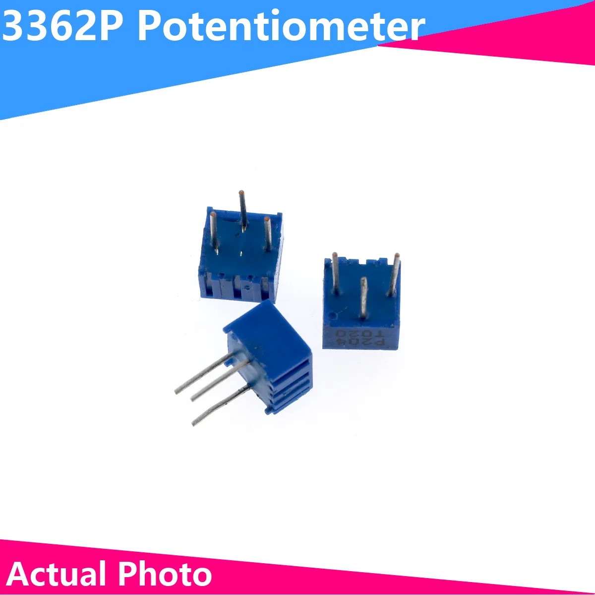 5pcs 3362P Single Turn Precision Adjustable Potentiometer 1K2K5K10K20K50K100K200K500K1M 101 103