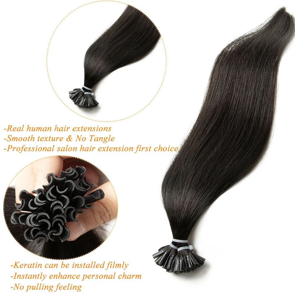 MESHAIR U Tip Fusion Estensioni dei capelli Estensioni naturali dei capelli umani reali Capsule per capelli alla cheratina lunghe 1,5 cm 30 g 50 pezzi / pacco