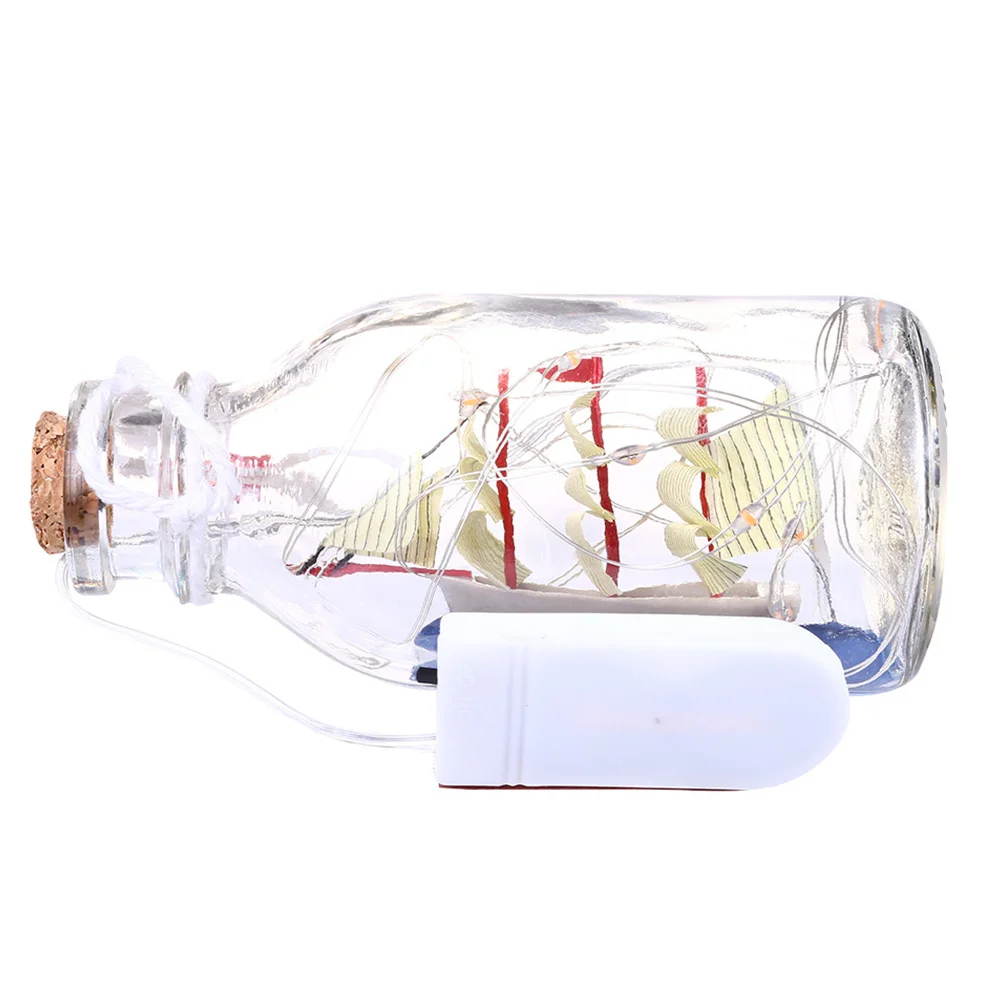 

Drift Bottle String Light Sailing Boat Design Led Copper Wire Lamp For Bedroom Living Room Desktop Decoration Fairy Night Light