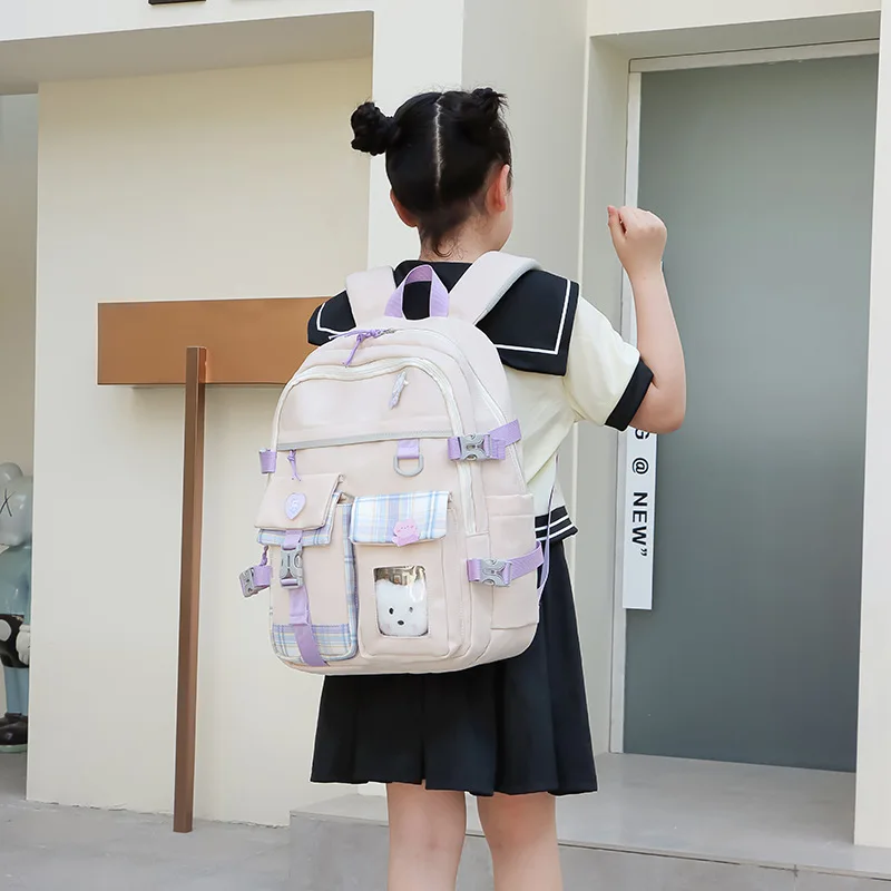 Mochilas escolares Kawaii para niños, mochila escolar de gran capacidad para estudiantes de primaria, bolsas de hombro ligeras para niños y niñas, lindas