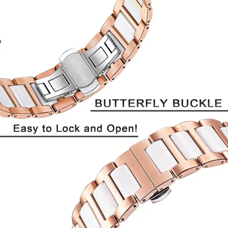 Ceramic Metal Strap For Apple Watch Ultra2 Belt 49mm 10 9 8 7 46mm 45mm 41mm Stainless Steel Bracelet 6 5 4 3 SE2 44mm 40mm 42mm