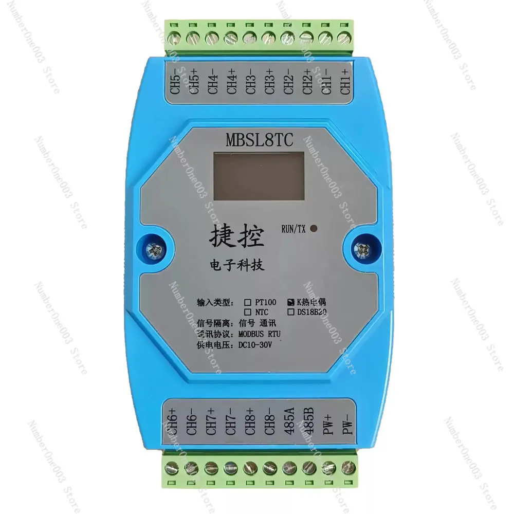 

8-канальный модуль измерения температуры термопары K-типа RS485 Modbus RTU 24-битный Resolutio