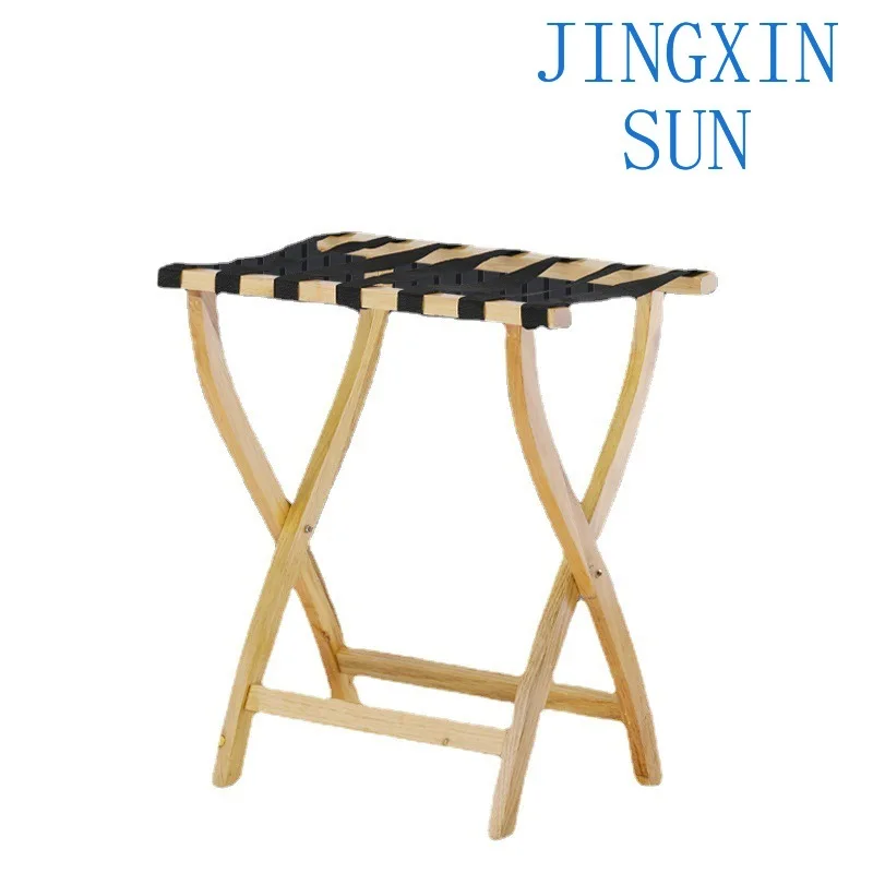 Hotel furniture Solid wood luggage rack Simple household rack Bedroom hotel folding storage shelf Customiza