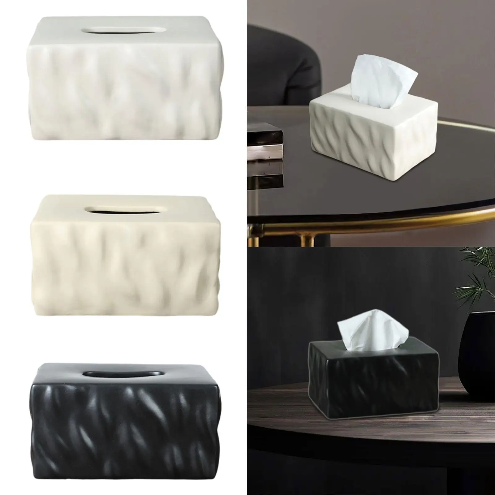 Caja de almacenamiento de pañuelos Rectangular, contenedor de pañuelos, estuche de pañuelos faciales para encimera, viaje, oficina, mesa de baño