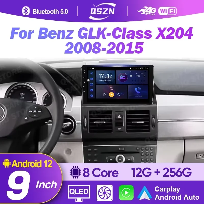 Android 12 For Benz GLK CLASS X204 GLK350 GLK320 GLK280 GLK250 GLK220 GLK200 2008 - 2015 2Din Car Radio Multimedia Player Stereo