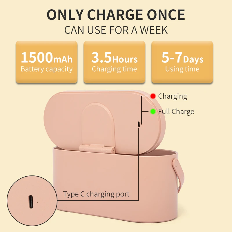 صندوق مكياج محمول باليد، حقيبة زينة LED مع بطارية 1500 مللي أمبير في الساعة 5200 كلفن ضوء أبيض حقيقي، منظم مستحضرات التجميل للسفر مع مرآة #6