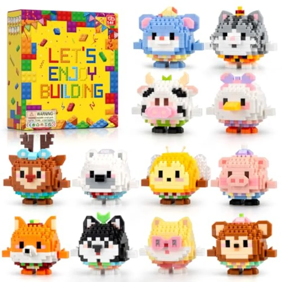 

Mirco Mi Easter Buildg, 2438PCS Cute Animals Set for Goodie Bag Stuffers, Birthday Gifts for Adult Teens 14+ Not Compatible wit