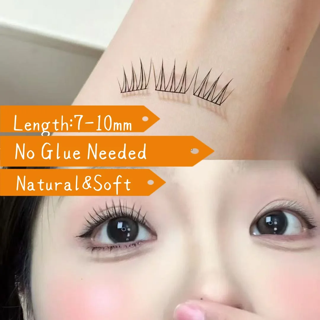Kein Kleber Nötig Idol Künstliche Wimpern Große Kapazität 7-9mm Selbstklebende Wimpern DIY Wimpernverlängerung Koreanisches Make-up Cluster-Wimpern – Detail 3