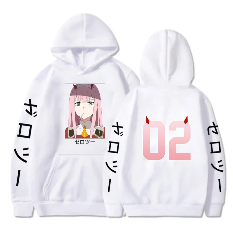 Anime Darling In The Franxx Zero Two Funny Graphic Printed Hooded Autumn Fleece Hoodies Oversized Streetwear Harajuku Sweatshirt