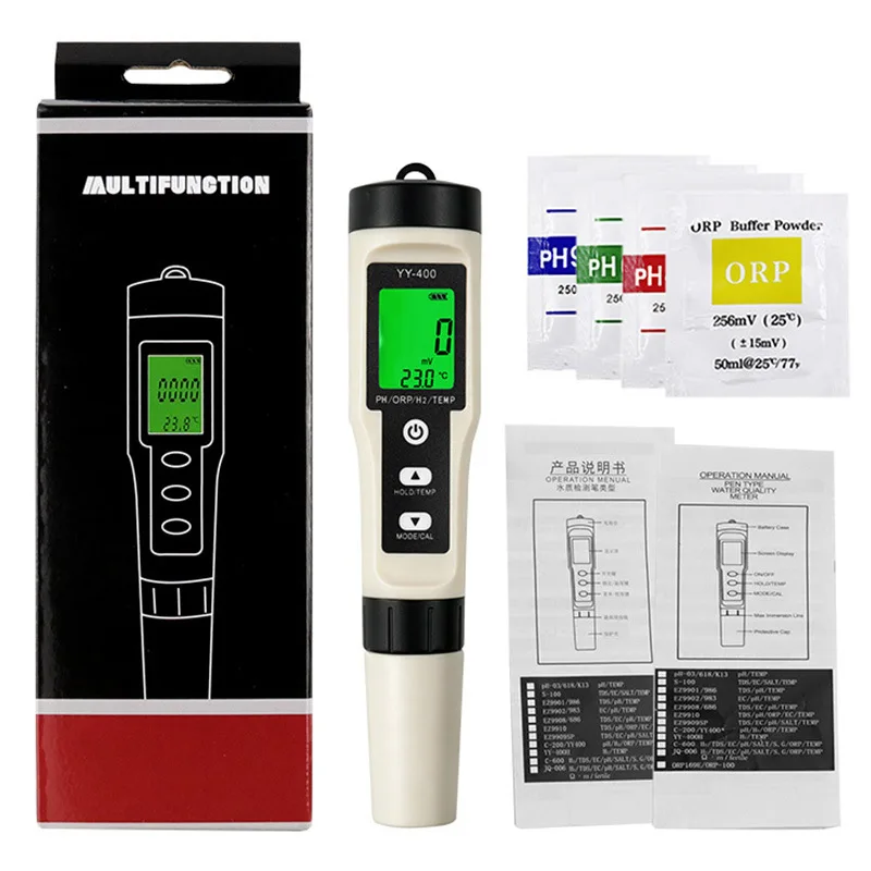 Digital H2 Hydrogen Water Tester Hydrogen Concentration Meter pH ORP Water Quality Tester Hydrogen Rich Water Analyzer Portable