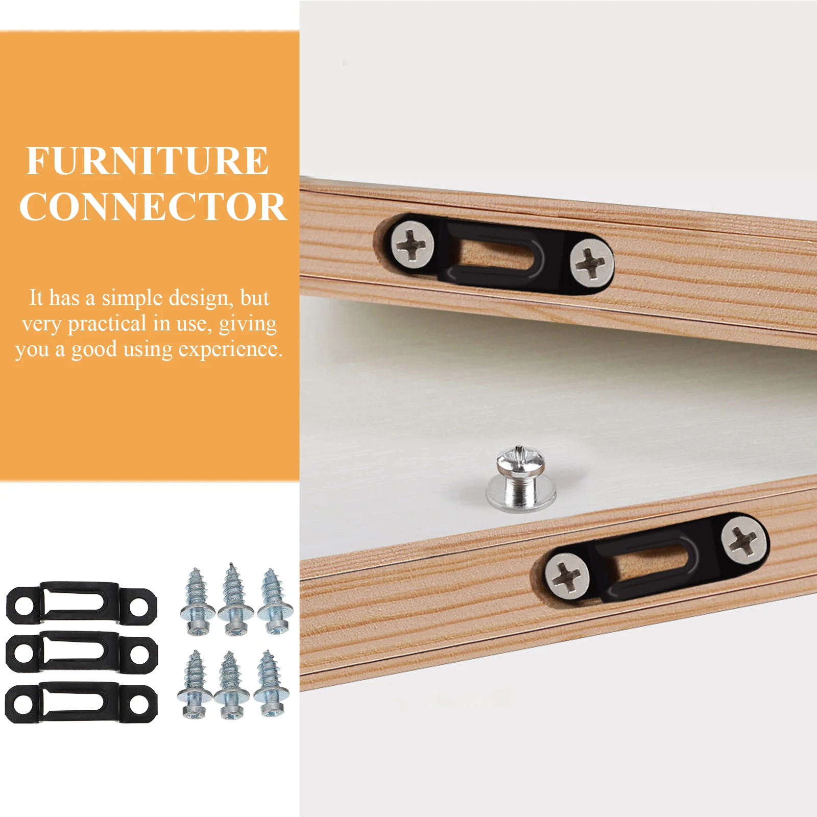 

50Sets Invisible Cabinet Connector Durable Screw Fasteners for Wardrobe Furniture Hidden Buckle Accessories Cabinet Connector