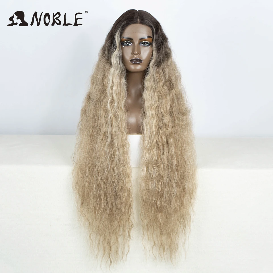 

Noble Cosplay Synthetic Lace Wigs For Black Women Long Curly Hair 42 Inch Cosplay Blonde Ombre Lace Front Wig Synthetic Lace Wig