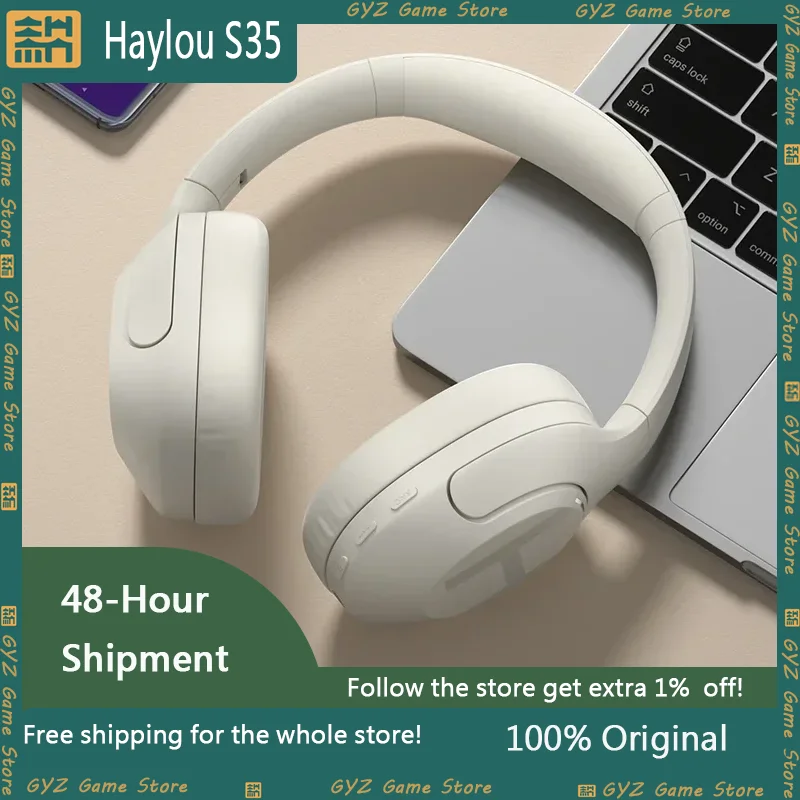 Haylou S35 Wireless Headphone Bluetooth Anc Long Endurance Active Noise Reduction Headsets Low Delay For  PC Phone Customized