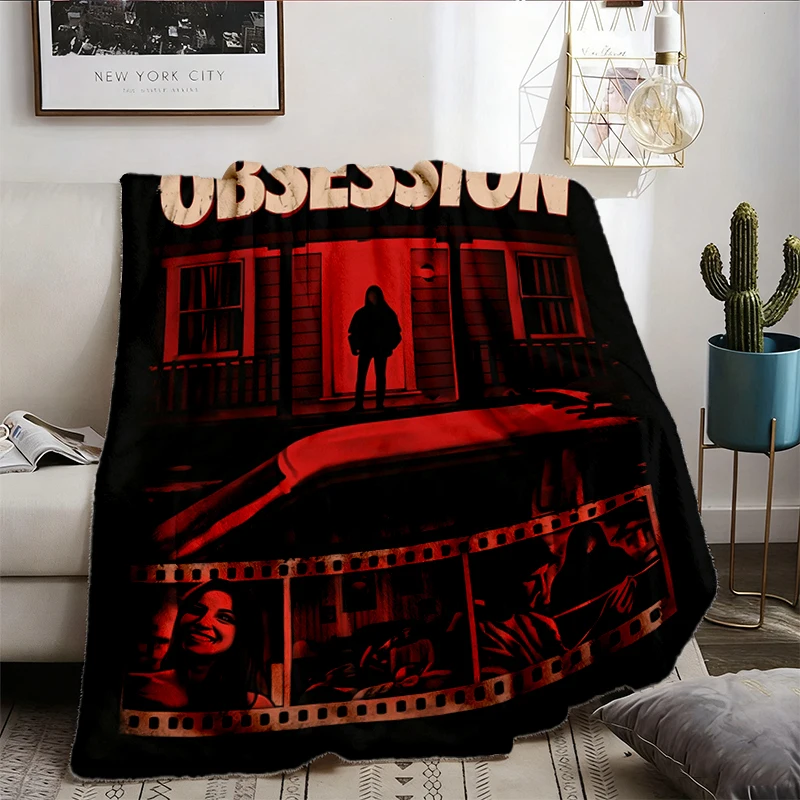 Vintage Acid Wash Obsession Bootleg T, Flannel Blanket, Dark Thriller Graphic Flannel Throw
