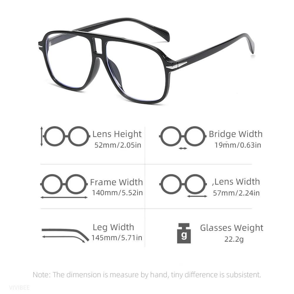 VIVIBEE Vintage Blaulichtfilter-Brille Schwarze Transparente Gläser Damen 2026 Herren Computer-Blaulichtfilter-Brillen – Detail 6