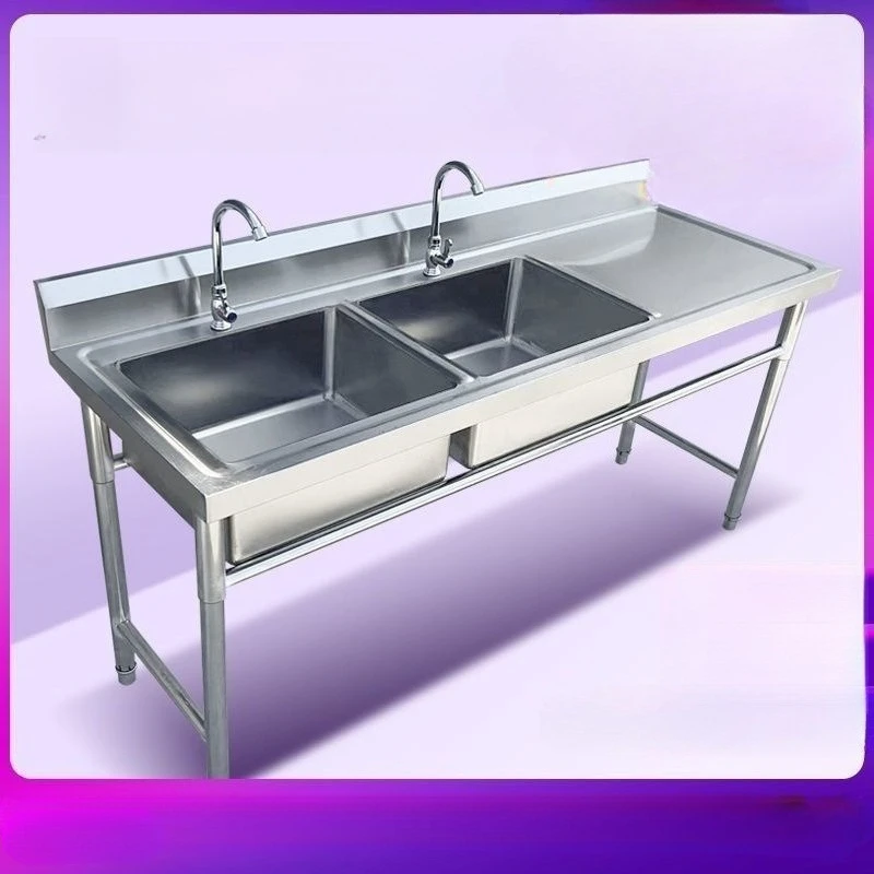 Extra thick stainless steel sink, kitchen, household and commercial dishwashing, vegetable washing basin, disinfection pool