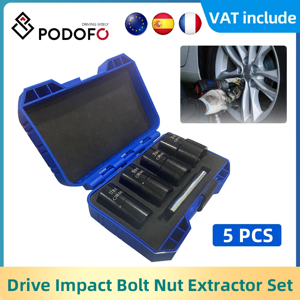 Podofo 1 Nut Removal Box Cracked Screw Removal Tool with Nut Shell Puller 17mm 19mm 21mm 22mm