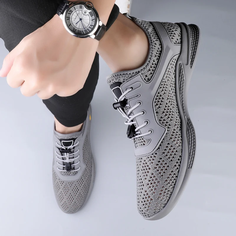 

Модные брендовые мужские уличные туфли с мягкой подошвой и сеткой, новые летние мужские удобные и повседневные спортивные противоскользящие сетчатые туфли
