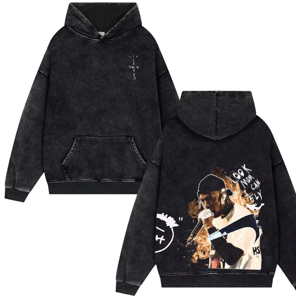 الشارع الشهير ترافيس نظرة أمي يمكنني الطيران خمر غسلها هوديس الرجال سكوت للجنسين Harajuku الهيب هوب البلوز الذكور المتضخم القمم