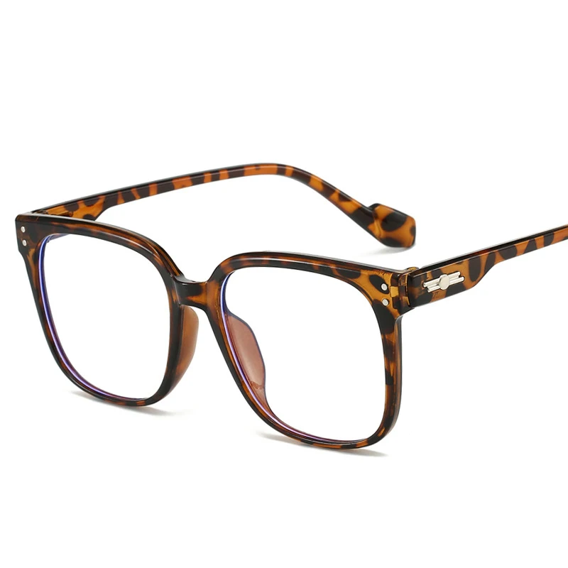 إطار نظارات كبير مضاد للأزرق للنساء والرجال بعدسات شفافة نظارات مزيفة إطار نظارات بصرية غير منتظمة #6