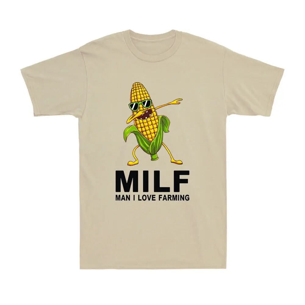 MILF Man I Love Farming Funny Dabbing Corn Farmer Gift Men's Cotton T-Shirt