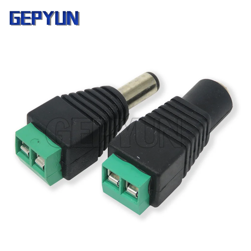 5pcs Male Female DC Connector 5.5mmx2.1mm/5.5x2.5MM Power Jack Adapter Plug For Strip Light CCTV Router Camera Home Applicance