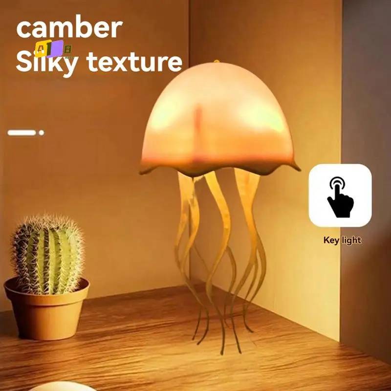 

A08F-Voice-Controlled Jellyfish Pendant Light With Type-C Charging,Flexible Tentacles-Ideal For Holidays And Children's Gifts