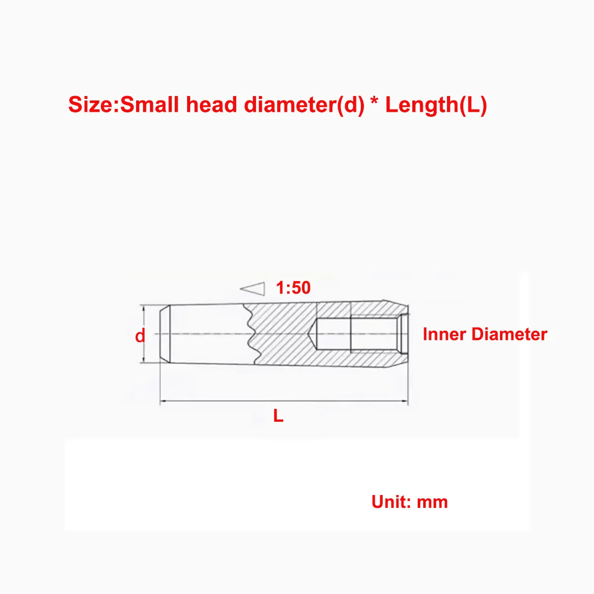 304 Stainless Steel Internal Thread Taper Pin 1:50 Taper Positioning Pin M6M8M10M12