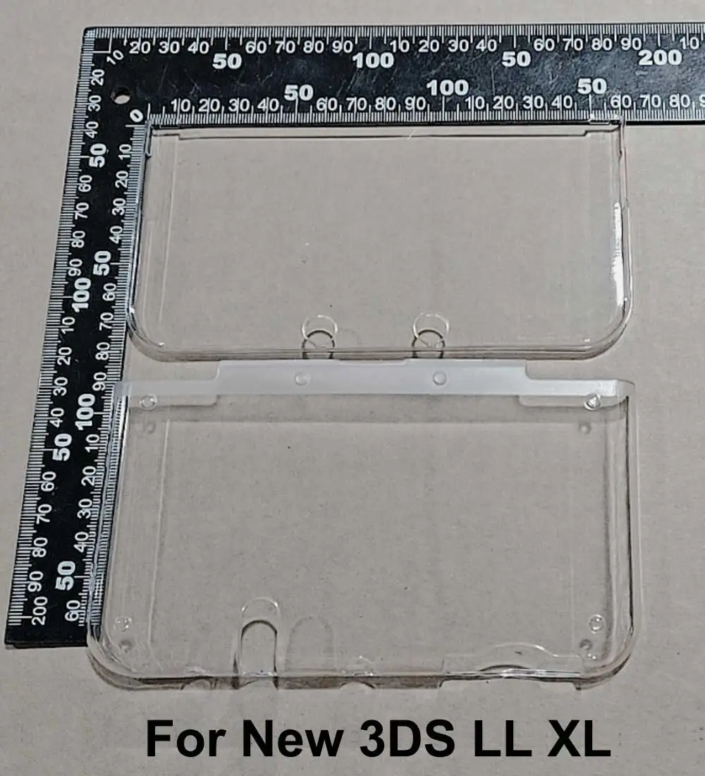JCD For New 2DS 3DS XL LL Clear Split Shell Transparent Protective Cover Case Screen Film LCD Screen Protector