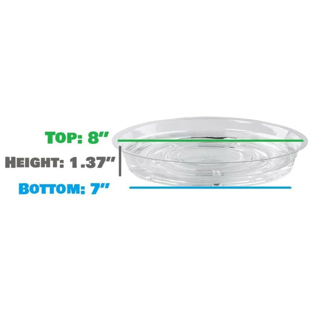 10pcs Garden Plant Saucer Drip Tray Round Pot Base Clear Snack Container PET Garden Supplies Transparent Flower Pot Mat
