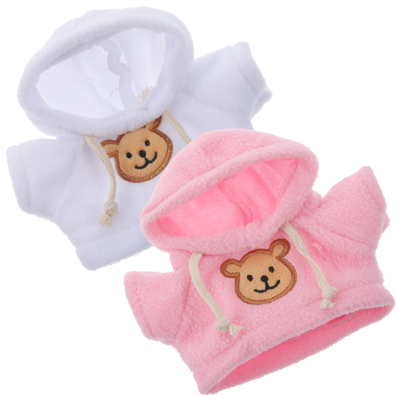 2 Pcs Bear Sweatshirt Decor Stuffed Animal Clothes Crawling Baby Plush Hoodies for Mini