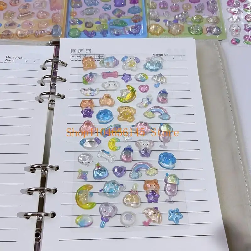 5asd الكرتون الحيوان ملصق ليلة متوهجة تنقش ملصق للطفل الحرفية سكرابوكينغ