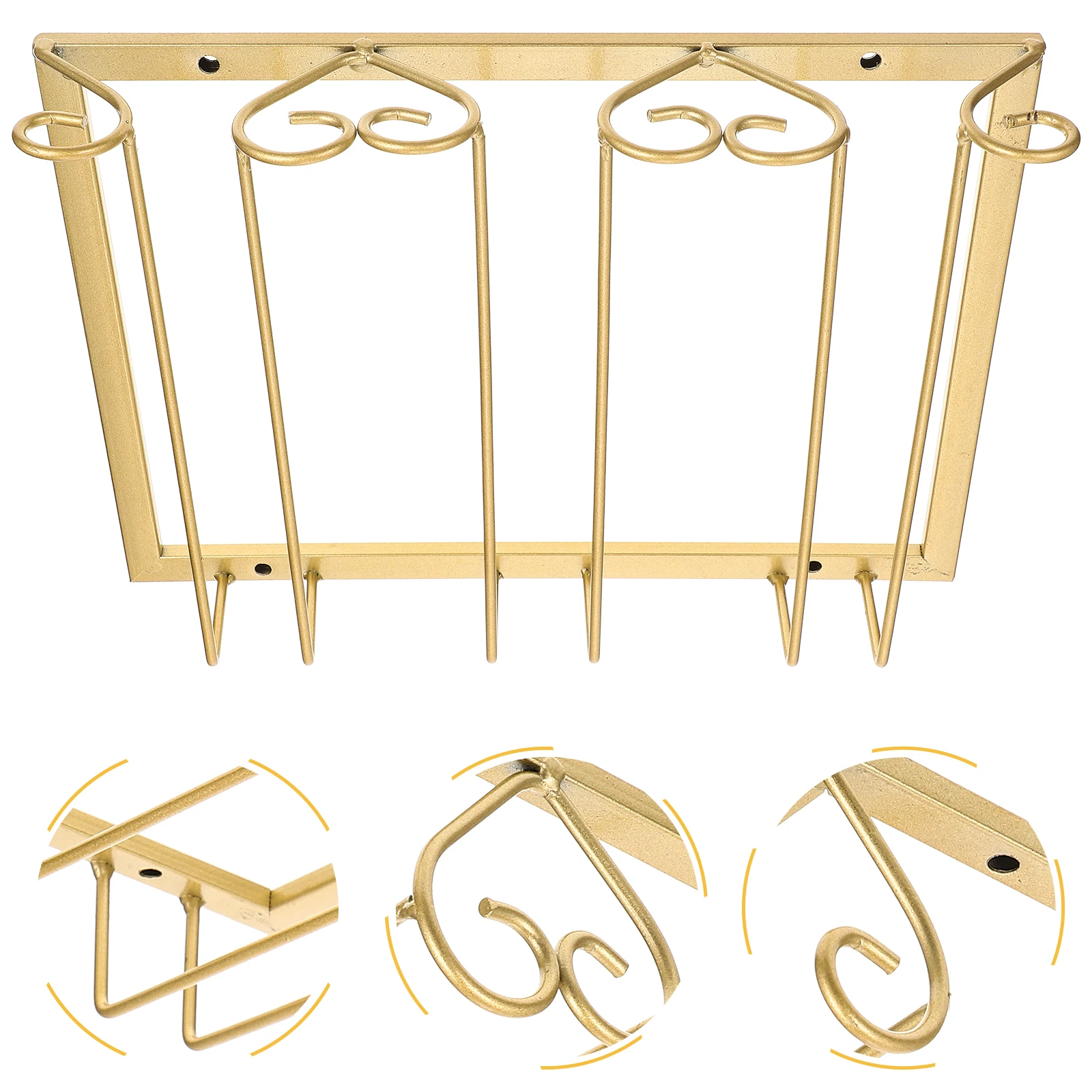 

1pc Space-Saving Wine Glass Holder Rack Hanging Cup Organizer Upside Down Design Wall-Mounted Goblet Hanger For Kitchen Bar