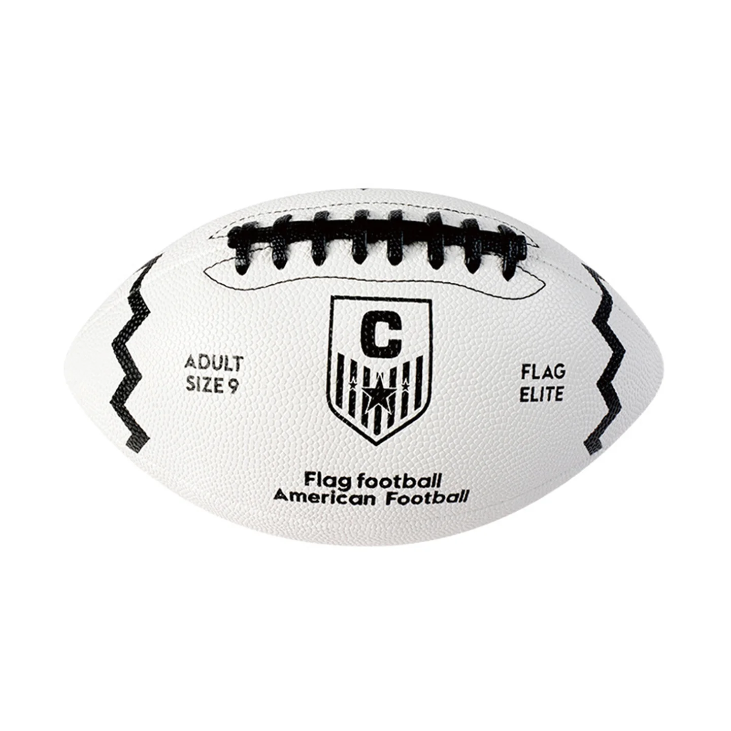 Adult Size #9 Flag ELITE Rugby PU Leather American Football Standard Ball For Match Clubs Training Olive Ball Black And White