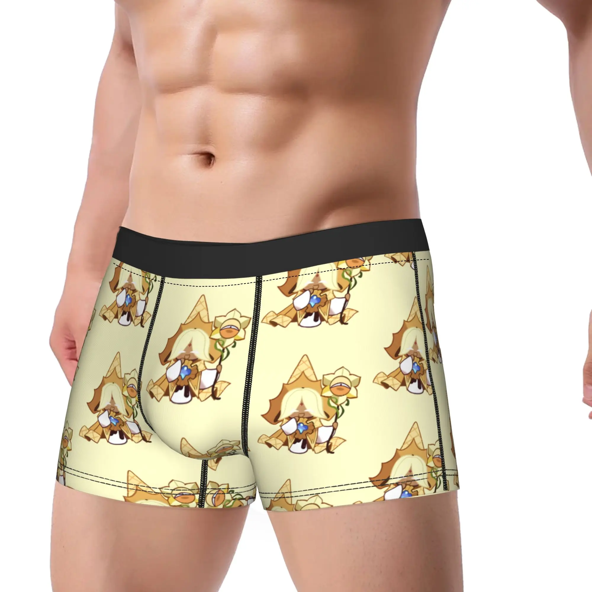 Man Pure Vanilla Cookie Underwear Cookie Run Kingdom Sexy Boxer Briefs Shorts Panties Male Breathable Underpants Plus Size