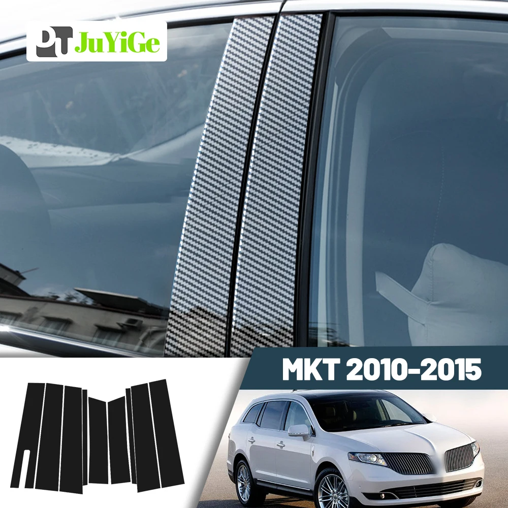 Glossy Black Carbon Fiber Window Door Deal B C Pillar Post Cover Sticker For Lincoln MKT 2010-2015 2011 2012 2013 2014