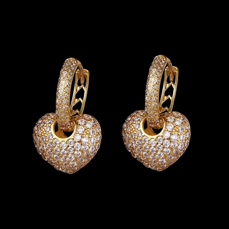 Buyee 925 Sterling Silber Weibliche Schmuck Sets Weiß Zirkon Herz Anhänger Ohrring für Frauen Luxus Braut Hochzeit Edlen Schmuck – Detail 12