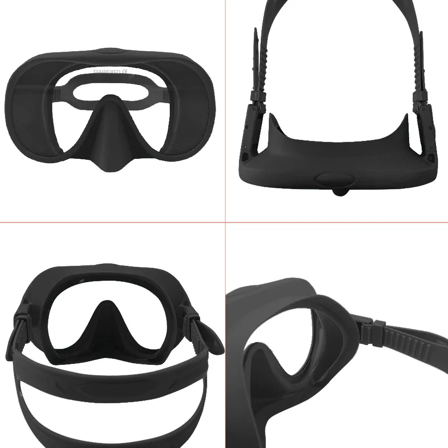 Specchio facciale per immersioni subacquee, specchio facciale per snorkeling antiappannamento a 180 °, maschera subacquea per acque profonde