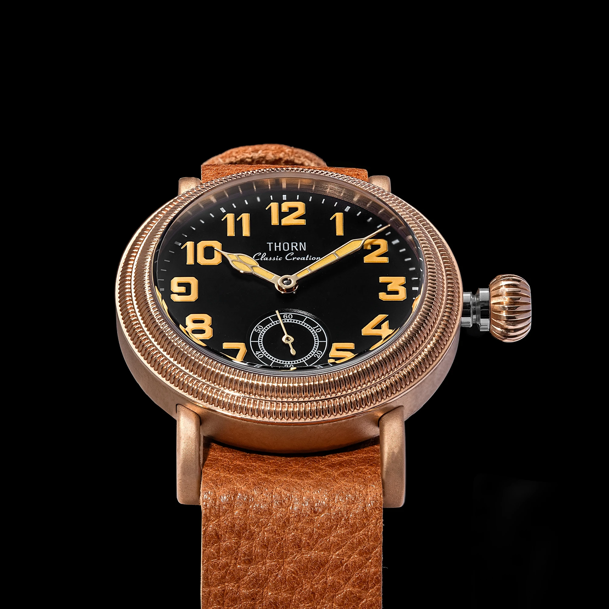 【T013】THORN Uhr 36 mm Durchmesser Vintage Fliegeruhr ST1700 Handaufzug Mechanische Uhrwerkuhr Schweizer Leuchtkraft – Detail 31