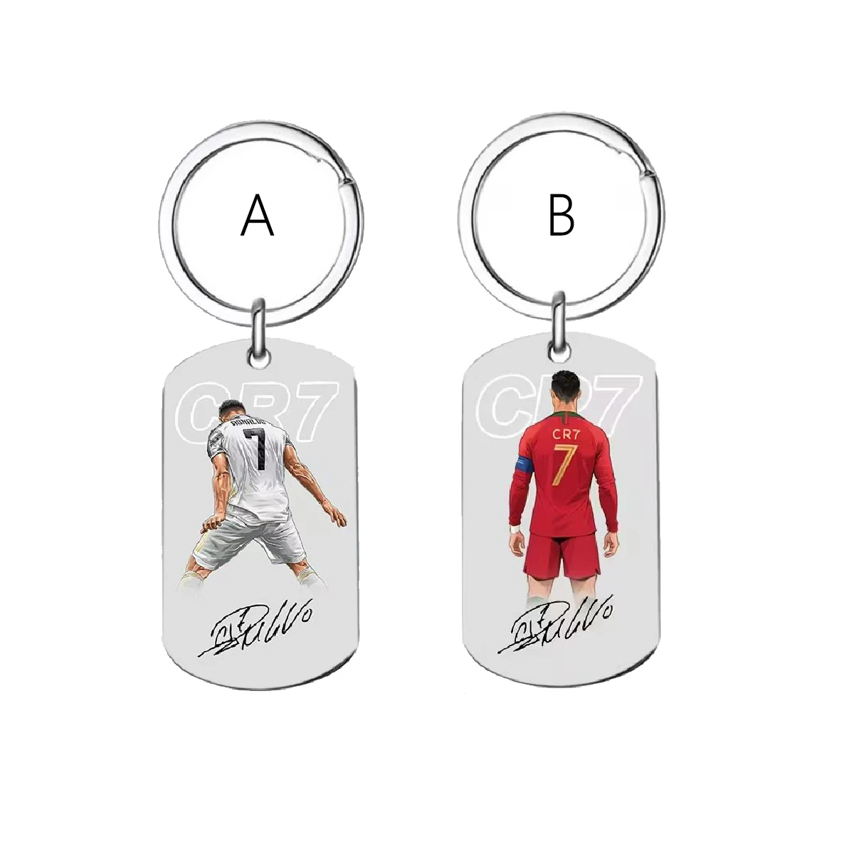 هدية كرة القدم CR7 للرجال، سلسلة مفاتيح من سبائك الزنك رقم 7، تذكار على قلادة سيارة لمحبي كرة القدم #1