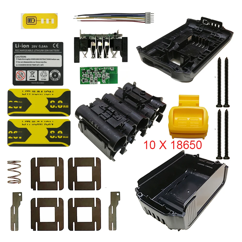 DCB200 Li-ion Battery Plastic Case PCB Charging Protection Circuit Board Box Shell For Dewalt 18V 20V 4Ah 6Ah Lithium Power Tool