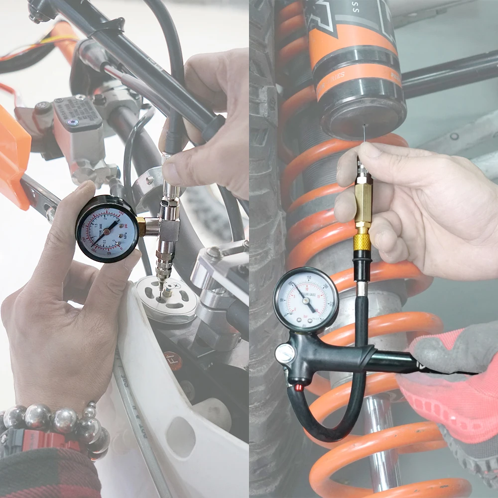 

UTV Shock Absorber Airbag Filling Pump Nitrogen Needle Gauge Kit for Honda Yamaha Raptor Polaris RZR Can-Am X3 Snowmobile Truck