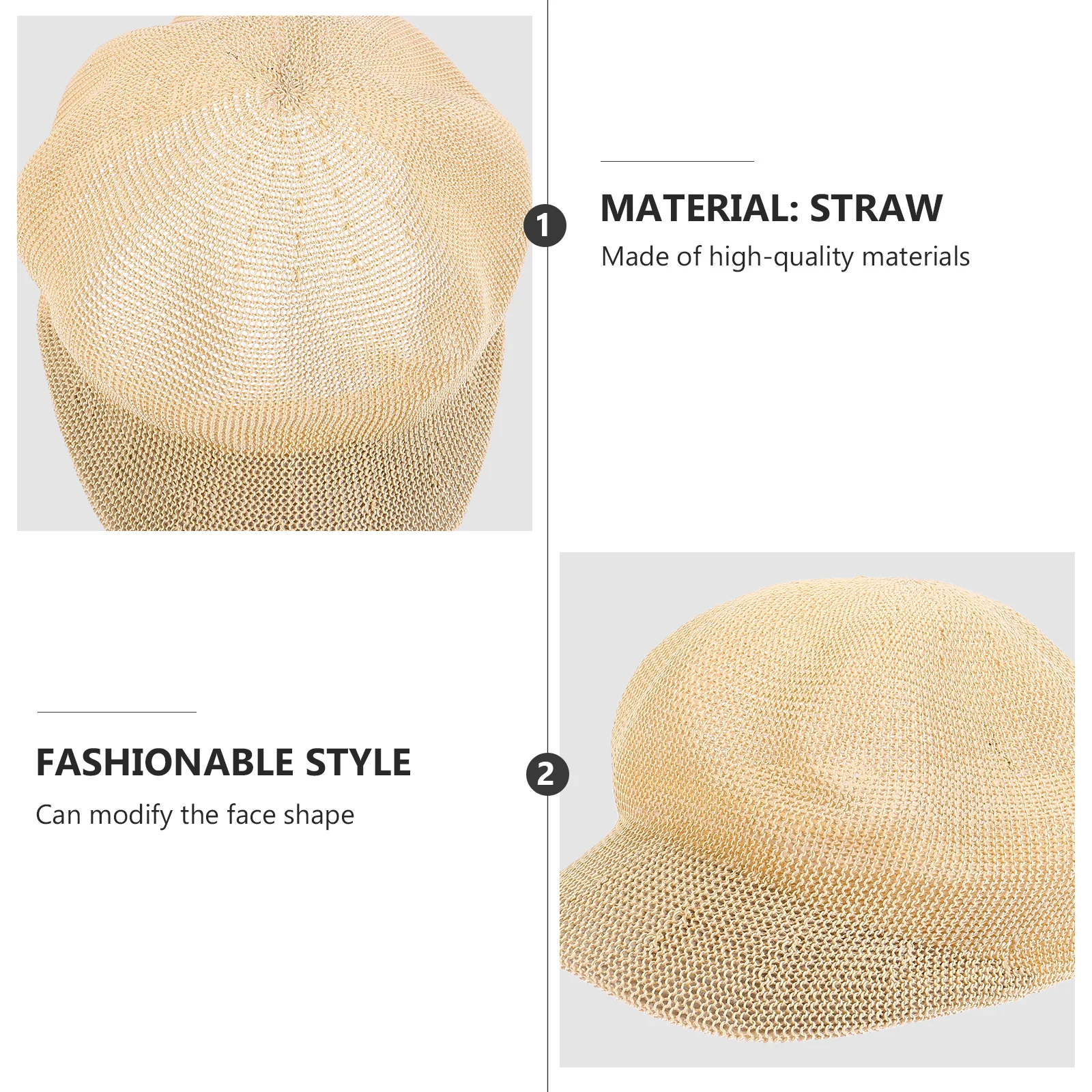 

1Pcs Octagonal Sun Hat Straw Braid Durable Breathable Windproof Sunshade Hat for Girls Outdoor Activities Camping Beach