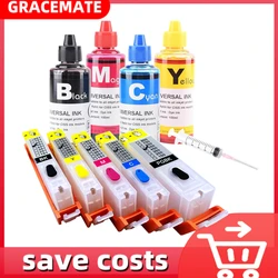 PGI 550 CLI 551 for Canon MG6350 MG7150 IP8750 Ip7250 Printers Refillable Ink Cartridge PGI-550 CLI-551 PGI550 Ink Kit