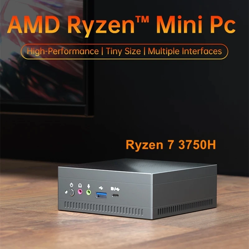 TOPTON NUC AMD Mini PC R7 3750H Vega graficzny 2 * DDR4 NVMe SSD Window11 10 Pro 3x4K HTPC WiFi BT komputer do gier stacjonarny