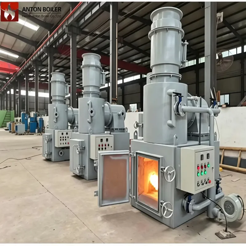 J ANTON BOILER WFS-300 3-Chamber Gasification Incinerator for Urban Garbage Medical Waste Animal Carcass Negative Pressure