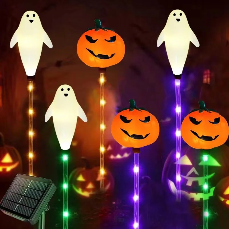 Imagem -05 - Halloween Pumpkin Garden Stake Lights Decorações Solares Quintal Stake ao ar Livre Impermeável Iluminado para Jardim Pátio